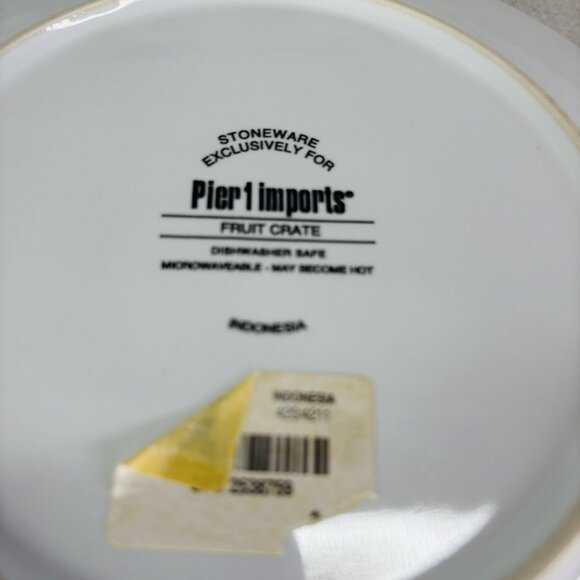 Pier 1 Phoenix Creative FRUIT CRATE Apple Pear Stoneware Salad Plates Set of 2 - Picture 6 of 11